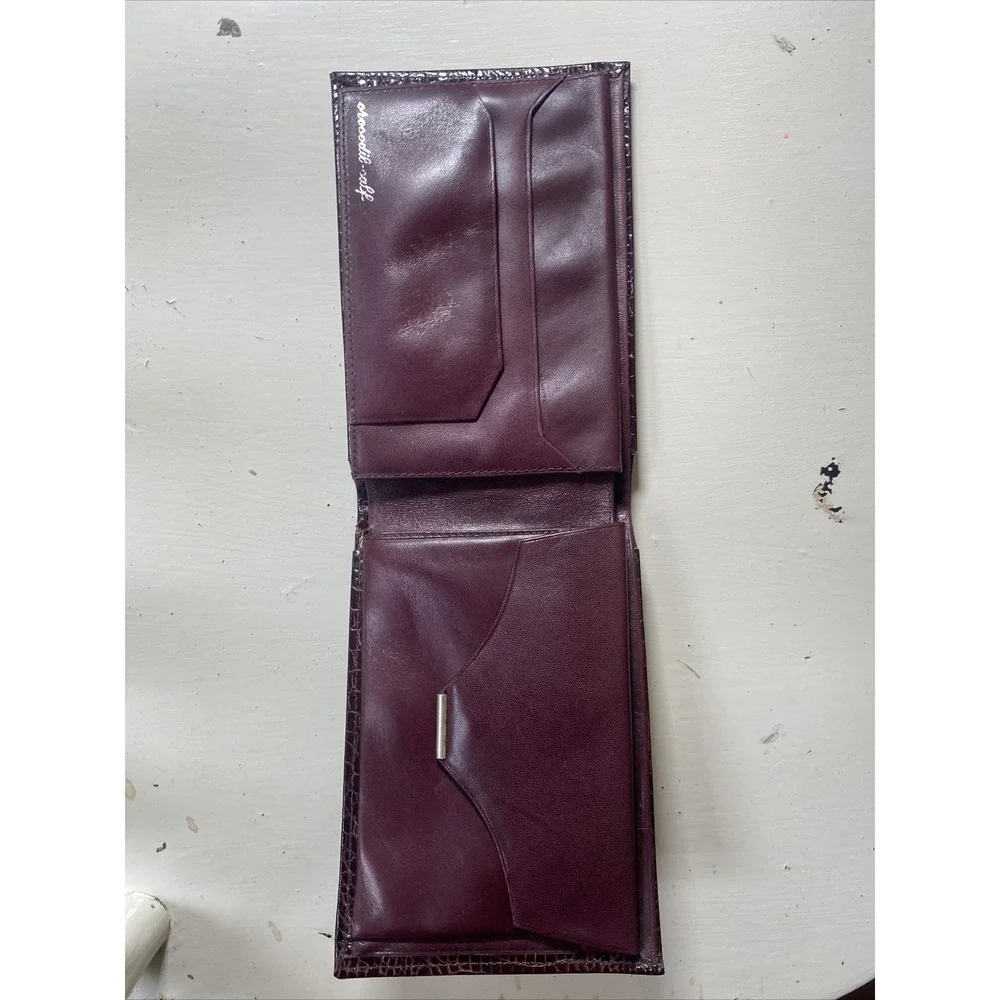 Fiocchi Crocodil-Calf Wallet‎ Brown Leather Nice Possible Vintage Men's Classic